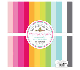 Doodlebug Design Cute & Crafty 12x12 Inch Textured Cardstock Assortment Pack