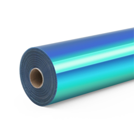 LOKLIK PERMANENT ADHESIVE VINYL HOLOGRAPHIC - AQUA BLUE - 30.5 X 90 CM