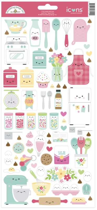 Doodlebug Design Made With Love Icons Sticker