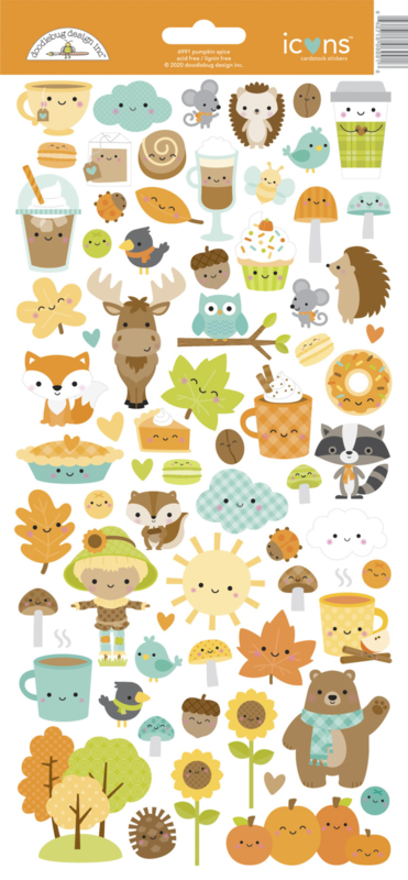 Doodlebug Design Pumpkin Spice Icons Stickers