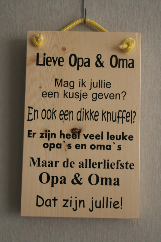 Lieve Opa Oma | tekstborden 20x30cm Herma`s Woondecoratie