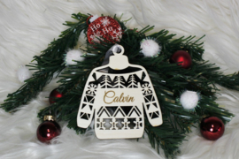 Houten ornament Trui Gingerbread met naam