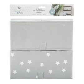 Opbergbox Canvas Grijs 2-pack met of zonder naam