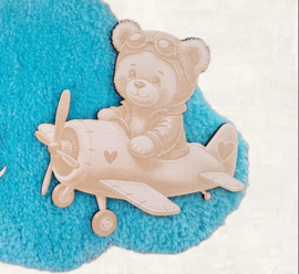 Tufting Art Wolk Blauw Vliegtuig met naam