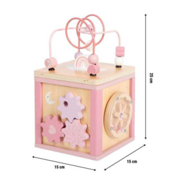 Small Foot houten activiteitenkubus Roze evt. met naam