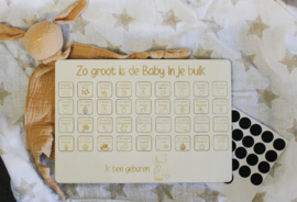 Houten  Zwangerschap Aftelkalender + GRATIS stickers