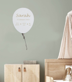 Houten Ballon met Naam & Geboortegegevens