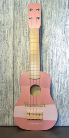 Little Dutch Houten Gitaar Roze met of zonder naam