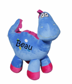 Pluche Dino Blauw met of zonder naam