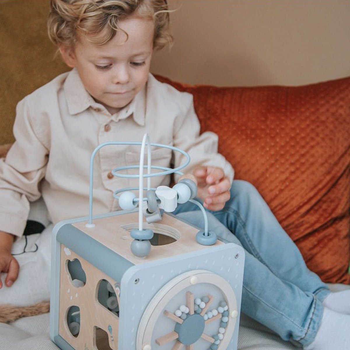 Label Label ActiviteitenKubus Blauw met of zonder Naam & Geboortedatum