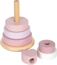 Small Foot Tuimelringpiramide Pastel Roze met of zonder geboortegegevens