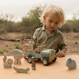 Little Dutch houten Auto met Dieren evt. met naam