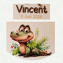 Houten Geboortebord Krokodil
