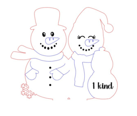 Houten Kerstdecoratie Sneeuwpop & Kids met naam