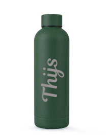 Drinkfles Rvs Mosgroen 500 ml met naam
