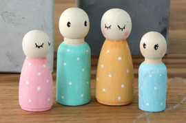 Houten Peg Doll Familie