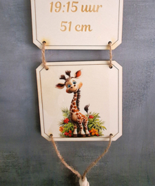 Houten Geboorteladder Aap - Giraf
