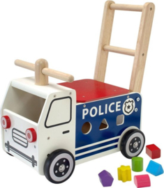 I'm Toy Loopwagen politie met sorteervormen met of zonder naam