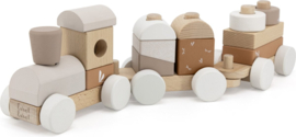 Label Label Blokkentrein Nougat met of zonder geboortegegevens
