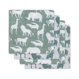 Jollein Hydrofiel luiers Safari forest green 4 pack