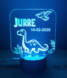 Lamp Brontosaurus met Naam en  of Geboortedatum