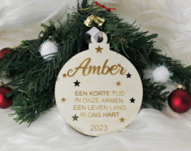 *Sterrenlijn* Houten ornament een korte tijd in onze armen