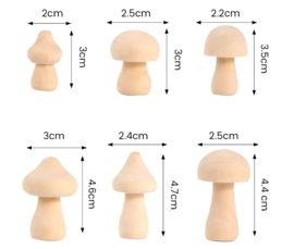Houten Mini Paddenstoelen