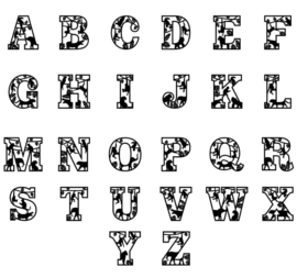 Houten Jungle Alfabet 25 cm