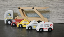 Houten Truck met Hulpdiensten met of zonder geboortegegevens