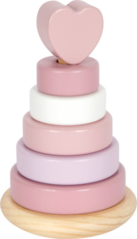 Small Foot Tuimelringpiramide Pastel Roze met of zonder geboortegegevens