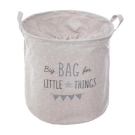 Canvas opbergmand afsluitbaar Little Things Grijs