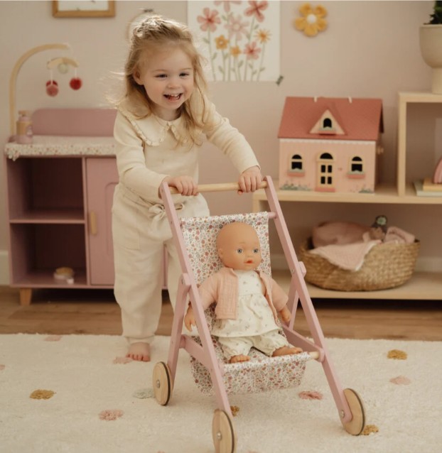 Little Dutch houten poppenbuggy met of zonder Naam