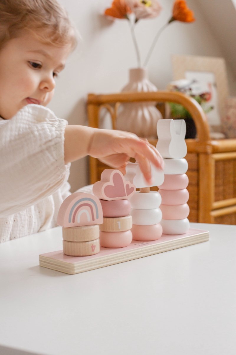 Label Label Stapelringen Roze met of zonder geboortegegevens