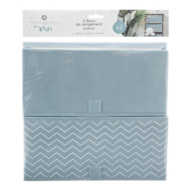 Opbergbox Canvas Blauw 2-pack met of zonder naam
