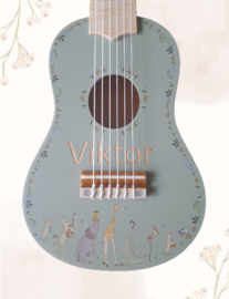 Little Dutch Houten Gitaar Safari Friends Groen evt. met Naam