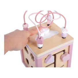 Small Foot houten activiteitenkubus Roze evt. met naam