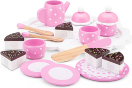 New Classic Toys Houten Theeservies Roze met of zonder Naam & Geboortedatum