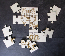 Puzzel Dieren met Naam 16 stukjes