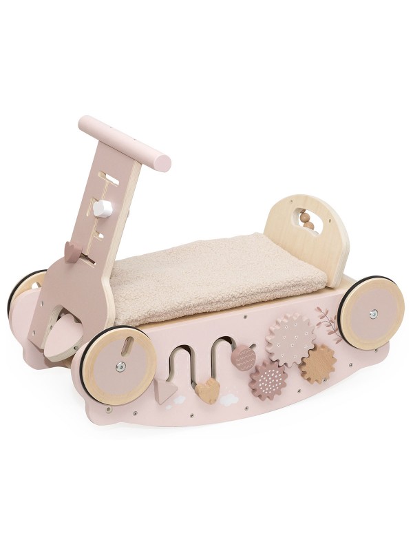 Label Label 3 in 1 Activiteiten Loopwagen Roze met of zonder Naam