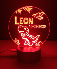 Lamp T-Rex met Naam en  of Geboortedatum