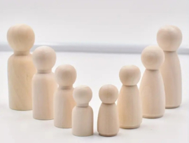 Houten Peg Doll Familie