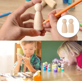 Houten Peg Doll Familie