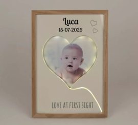 Fotolijst Love at first sight LED met of zonder naam