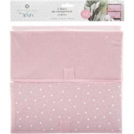Opbergbox Canvas Roze 2-pack met of zonder naam