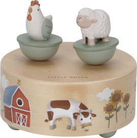 Luiertaart Little Dutch little Farm met muziekdoosje, eventueel met naam 3-laags