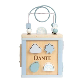 Small Foot houten activiteitenkubus Blauw evt. met naam