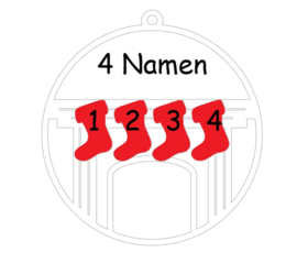 Houten Kerstdecoratie Openhaard met naam - namen