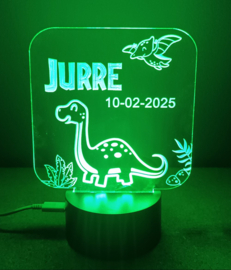 Lamp Brontosaurus met Naam en  of Geboortedatum
