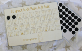 Houten  Zwangerschap Aftelkalender + GRATIS stickers