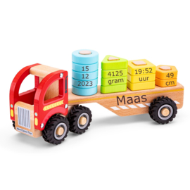 New Classic Toys Houten Truck met of zonder geboortegegevens